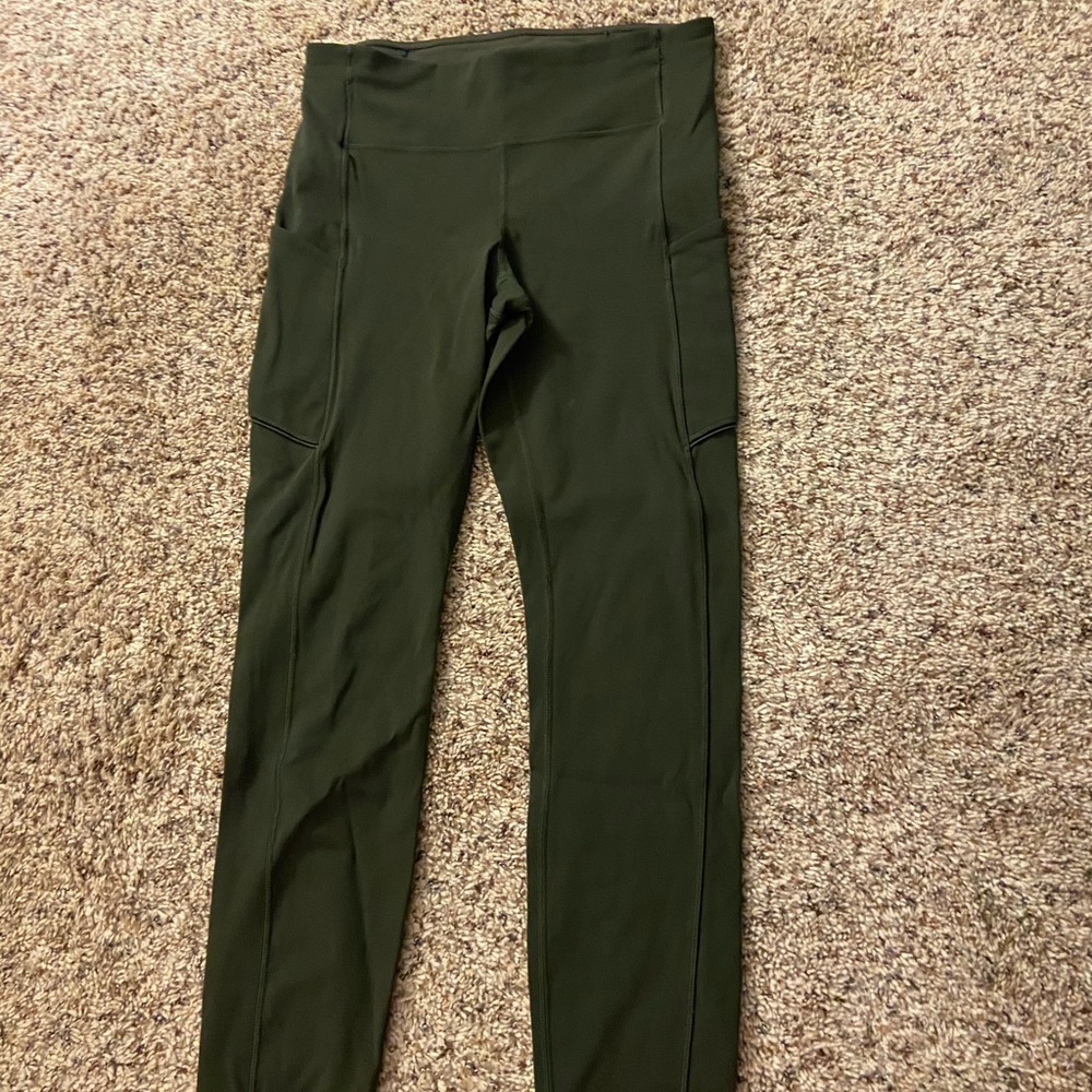 Army green Lululemon leggings